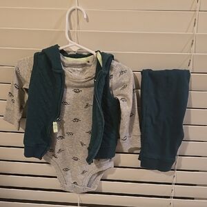 Gray and Teal Kids One Piece Set-boy